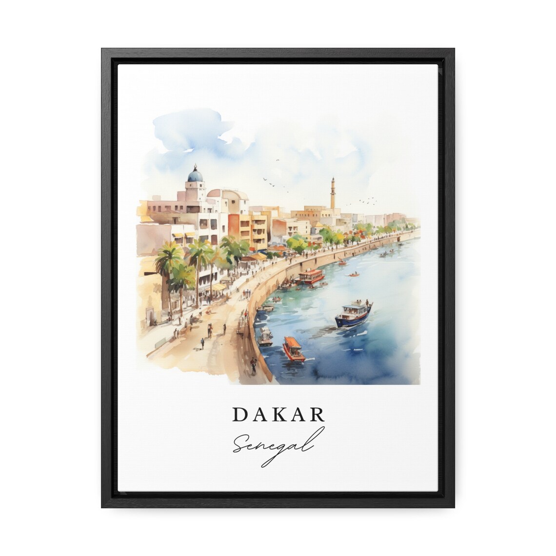 Dakar Traditional Travel Poster, Senegal Custom Text