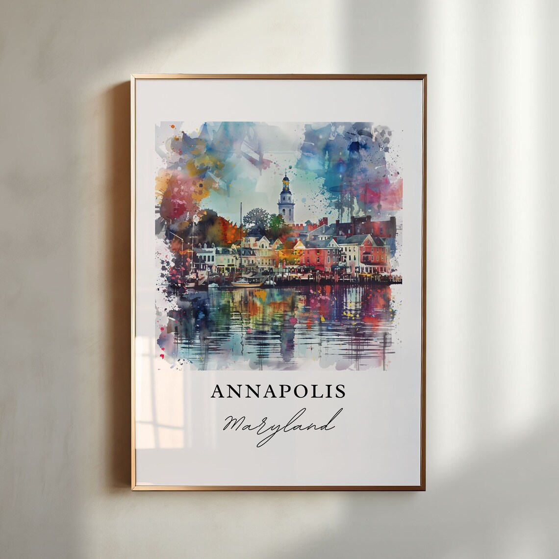 Annapolis, MD Watercolor Travel Poster