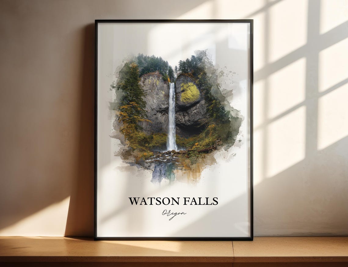 Scenic Watson Falls Oregon Clearwater River Waterfall Poster