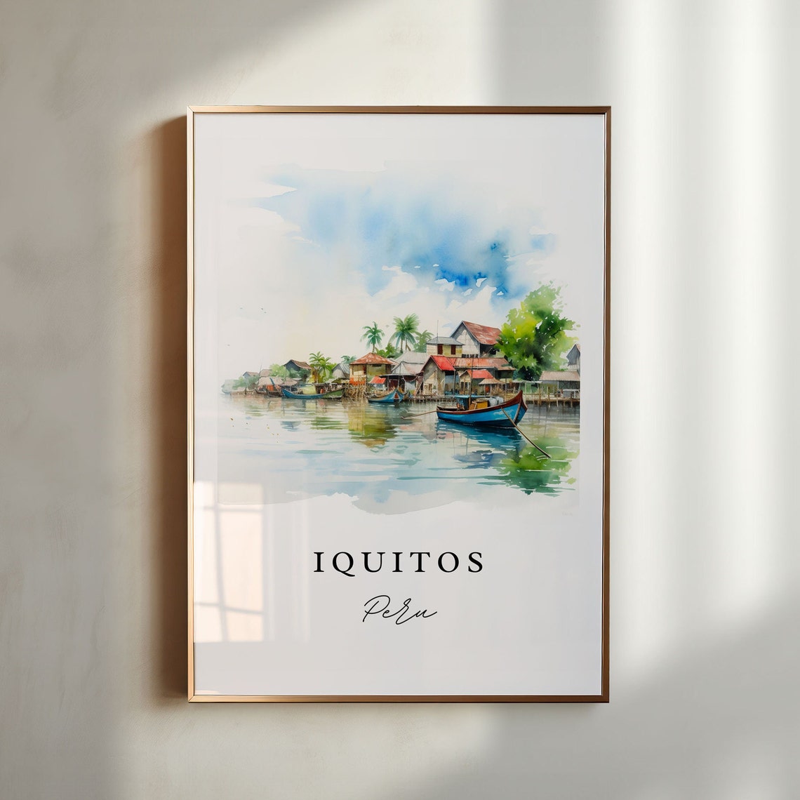 Iquitos Peru Wall Art Iqiutos Poster Print Wedding Gift Birthday Present Custom Text Perfect