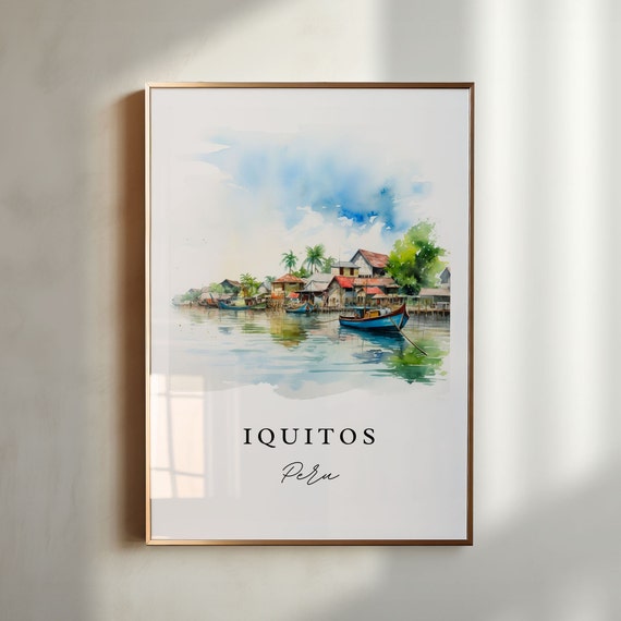 Iquitos Peru Wall Art Iqiutos Poster Print Wedding Gift Birthday Present Custom Text Perfect