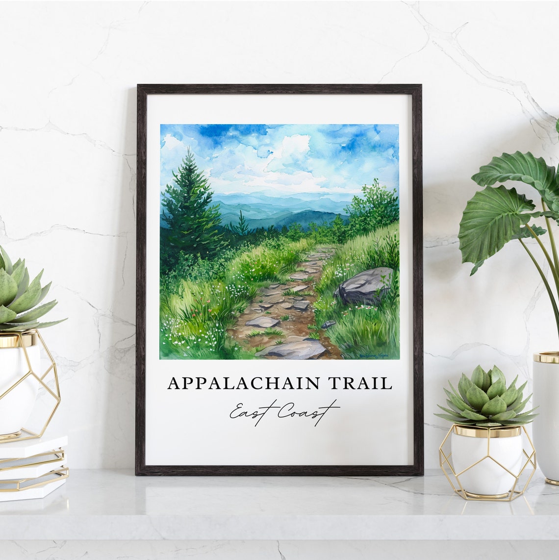 Appalachian Trail Art East Coast Mtn Print Mountain Wedding Gift Birthday Present Custom Text Perfect - Image 3