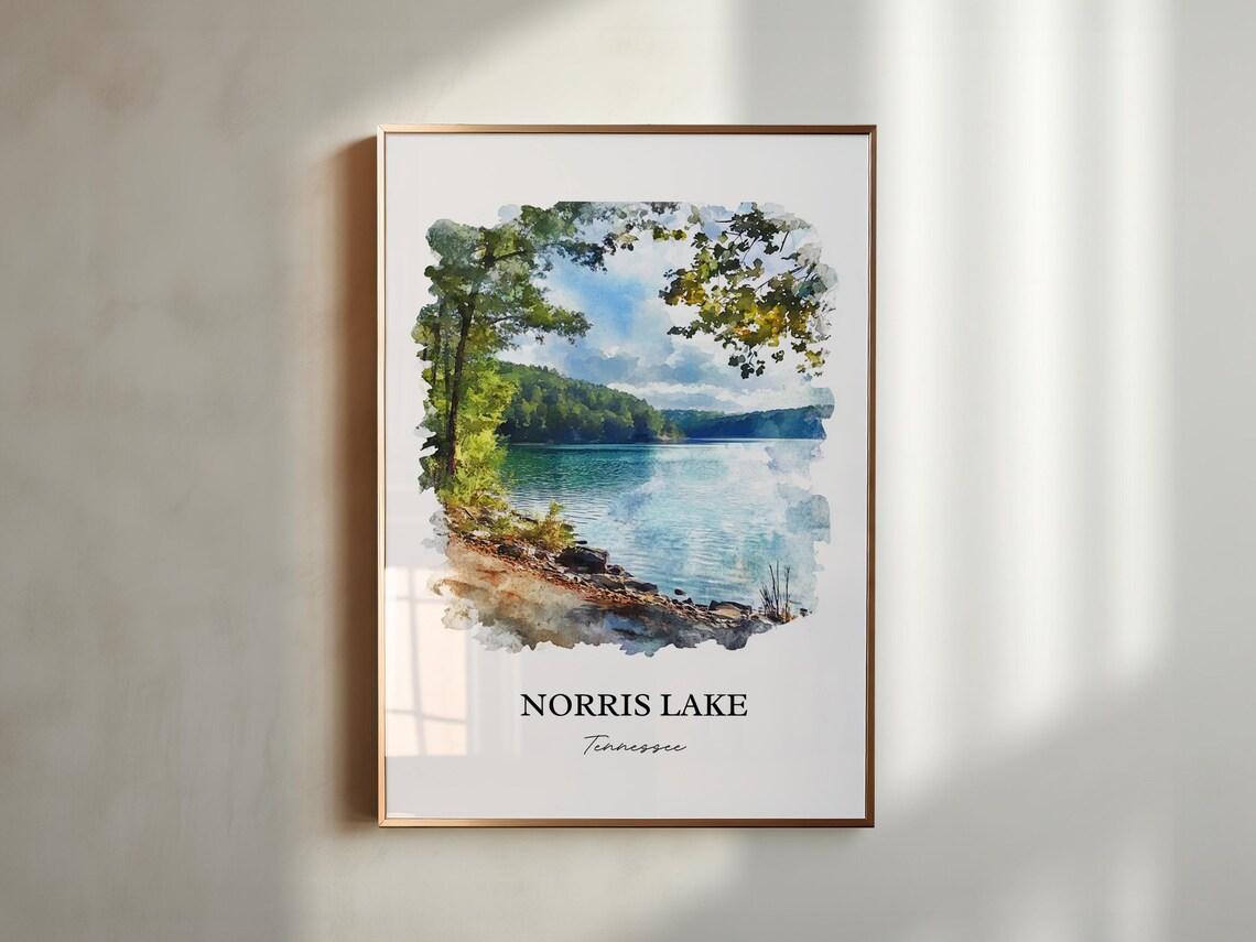 Norris Lake Tennessee Peaceful Cove Watercolor Lakeside Art Poster - Image 5