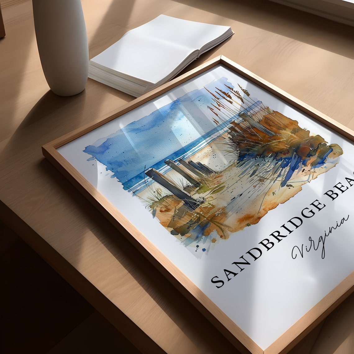 Sandbridge Beach Virginia Watercolor Dune Path to Ocean Poster - Image 5