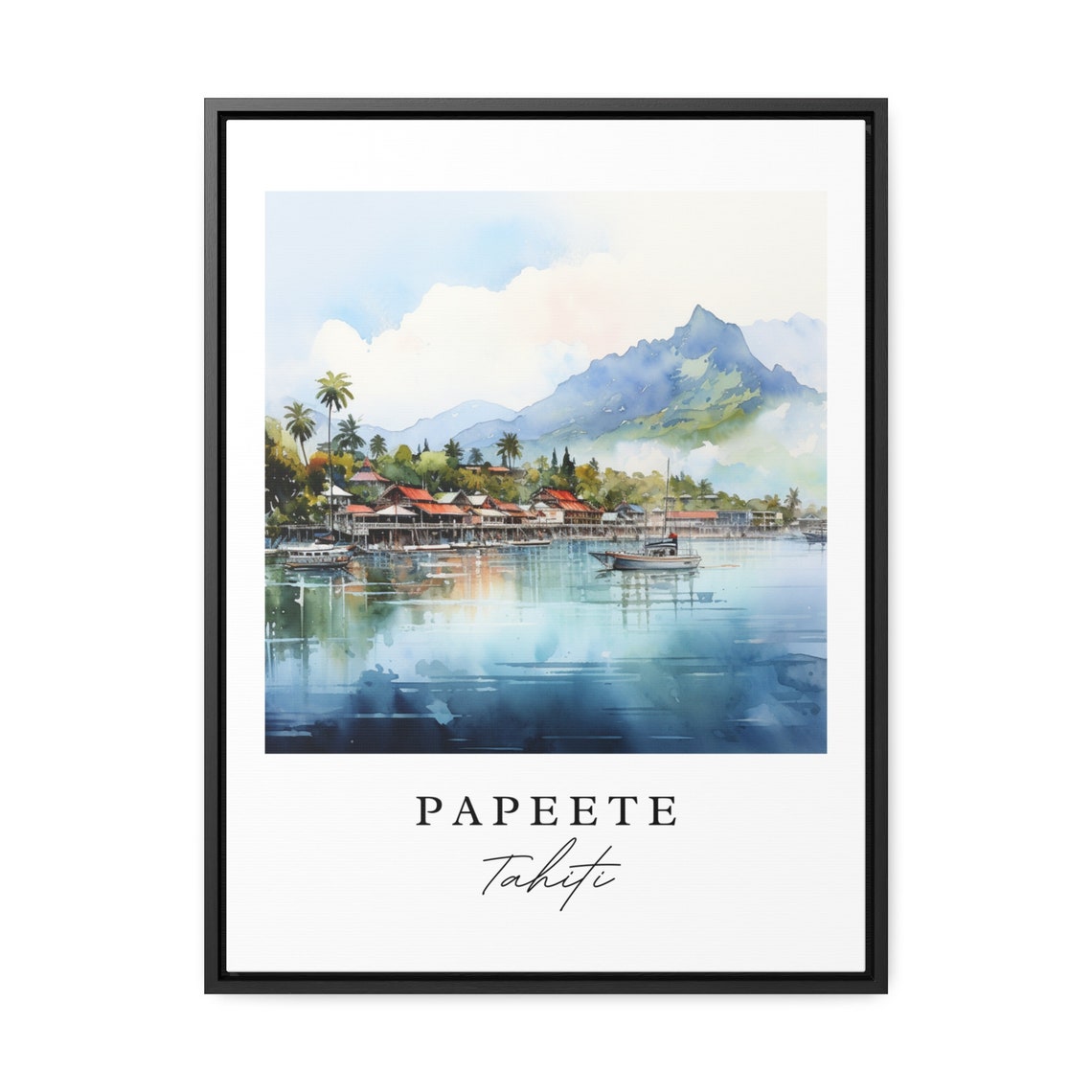 Papeete French Polynesia Travel Poster, Tahiti - Image 2