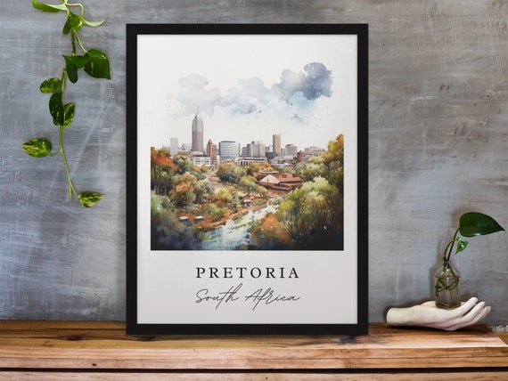 Pretoria Wall Art South Africa Poster Sa Wedding Gift Birthday Present Custom Text Personalized