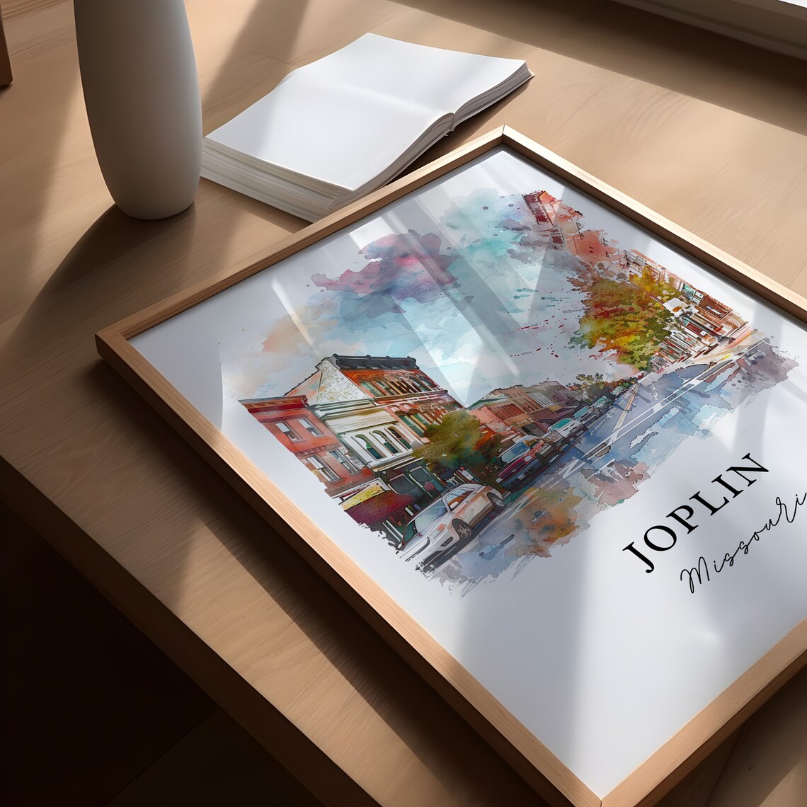 Joplin Missouri Historic Downtown Main Street Watercolor Poster - Image 5