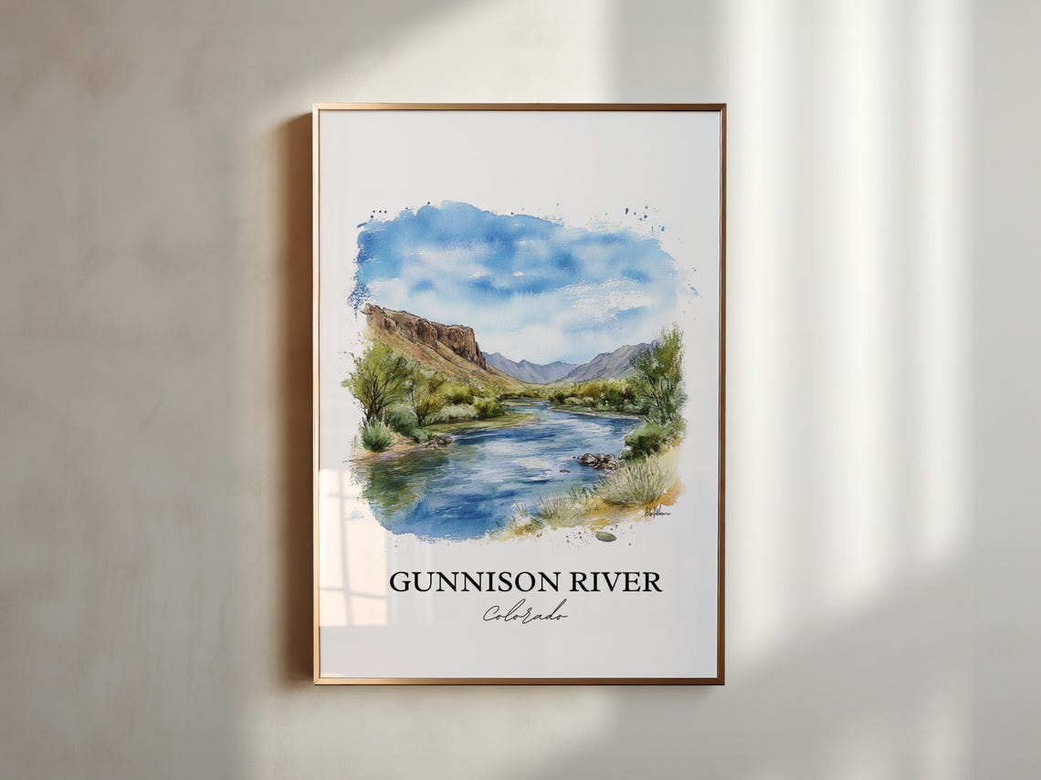 Gunnison River Colorado Red Rock Canyon Watercolor Wilderness Poster - Image 5