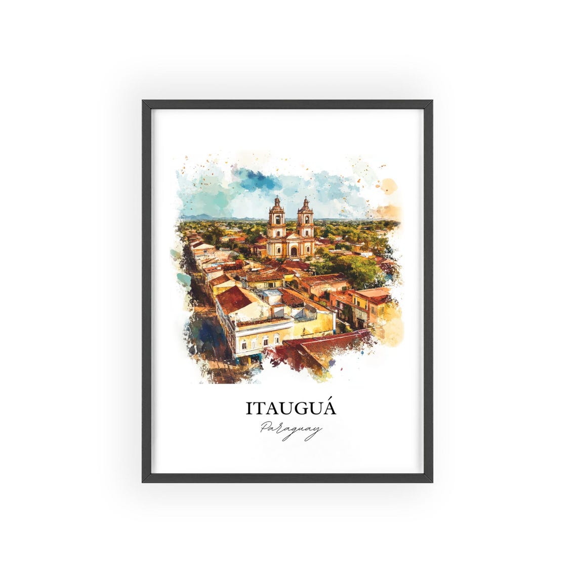 Itaugu Wall Art Paraguay Print Watercolor Gift Travel Poster Housewarming - Image 2