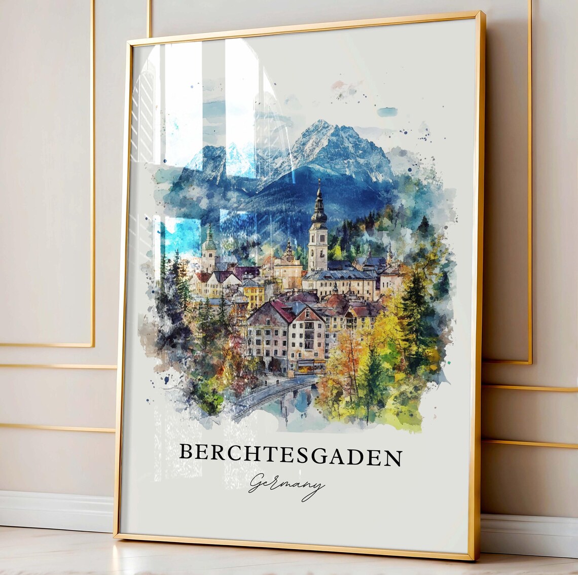 Berchtesgaden Watercolor Art Print, Bavarian Alps - Image 3