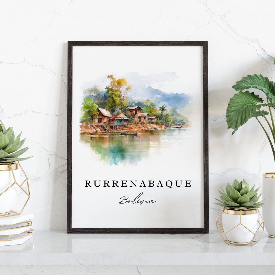 Rurrenabaque Wall Art Bolivia Poster Print Wedding Gift Birthday Present Custom Text Perfect - Image 4