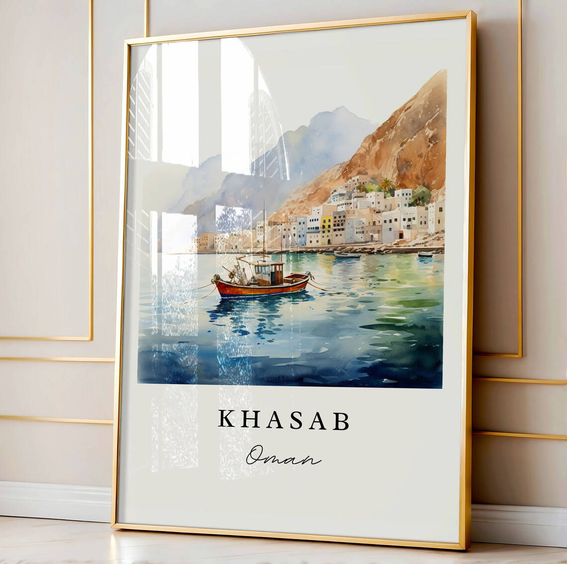 Khasab Oman Travel Poster, Custom Text - Image 5