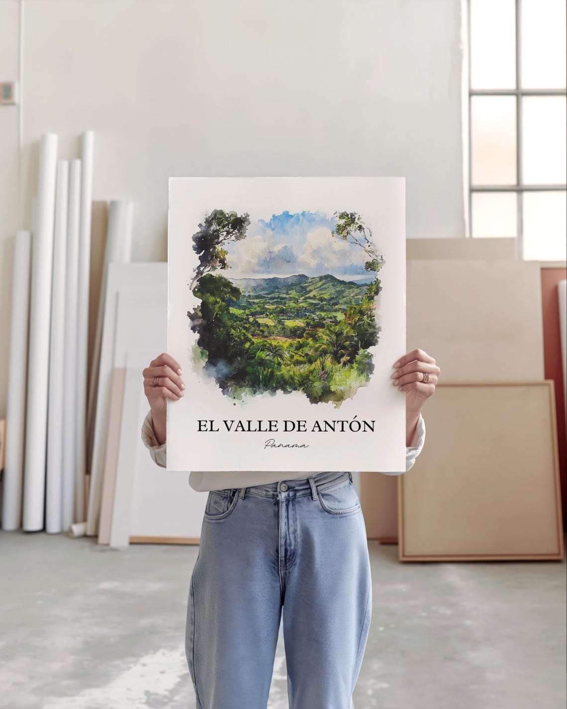 El Valle De Antn Watercolor Travel Poster, Panama - Image 5