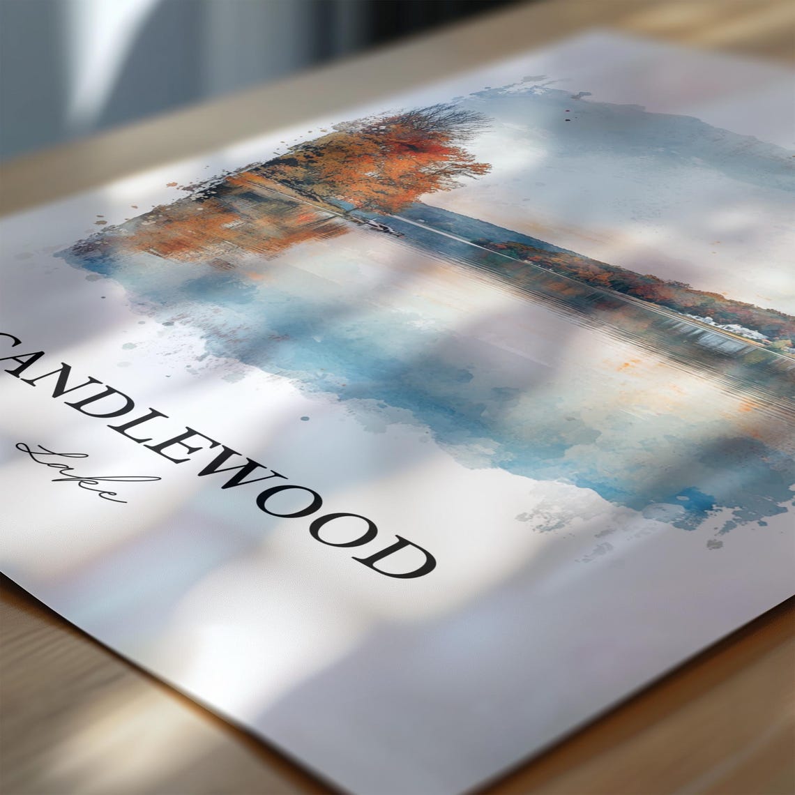 Candlewood Lake Connecticut Autumn Shore Mirror Water Poster - Image 6