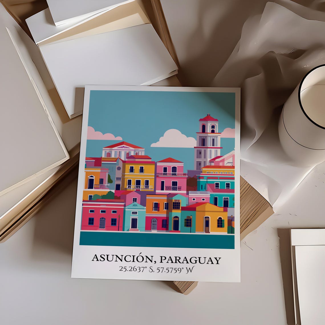 Asuncin Art Retro Travel Paraguay Home Decor Gift Prints Housewarming - Image 7