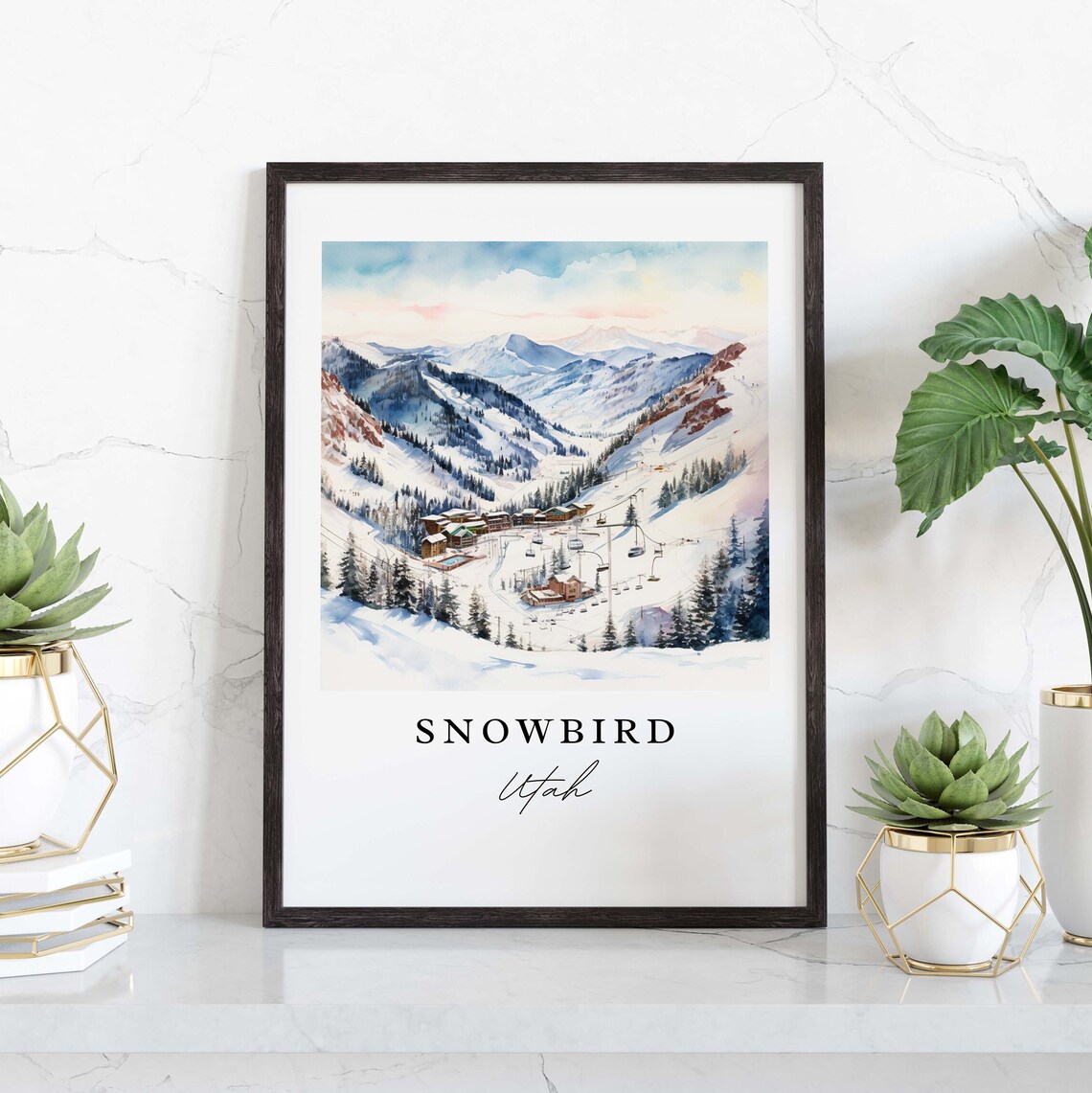 Snowbird Ski Area Traditional Travel Art Utah Poster Print - Image 3