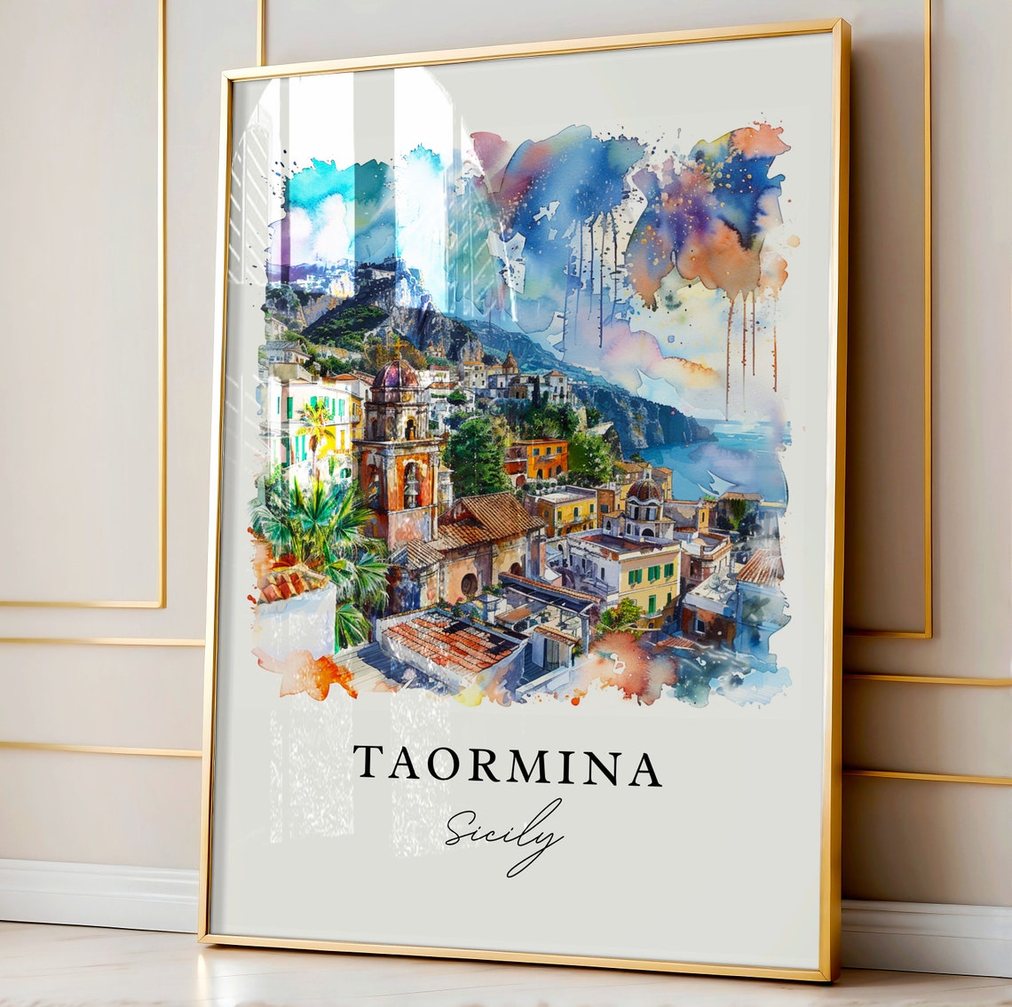 Taormina Italy Travel Poster, Sicily Wall Gift - Image 3