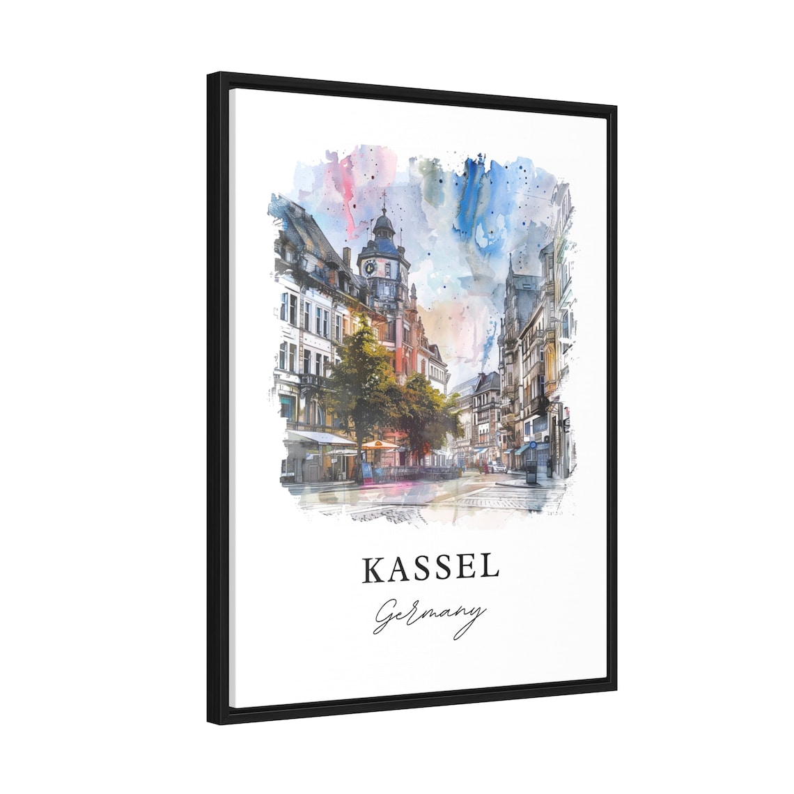 Kassel Germany Watercolor Old Town Street Architecture Art Poster - Image 2
