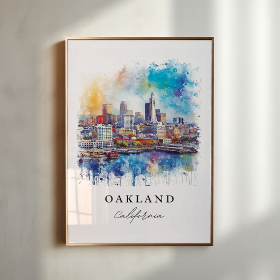 Oakland Ca Wall Art Print Wedding Gift Birthday Present Custom Text Perfect