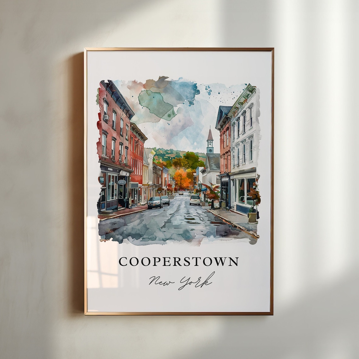 Cooperstown NY Baseball Hall of Fame Travel Poster