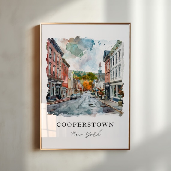 Cooperstown NY Baseball Hall of Fame Travel Poster