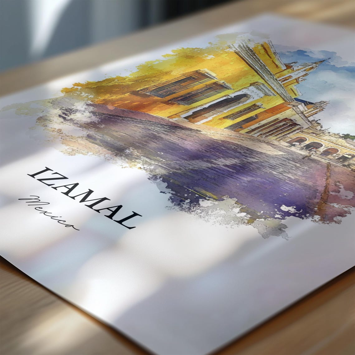 Izamal Mexico Wall Art Yucatn Print Watercolor Gift Travel Poster Housewarming - Image 6
