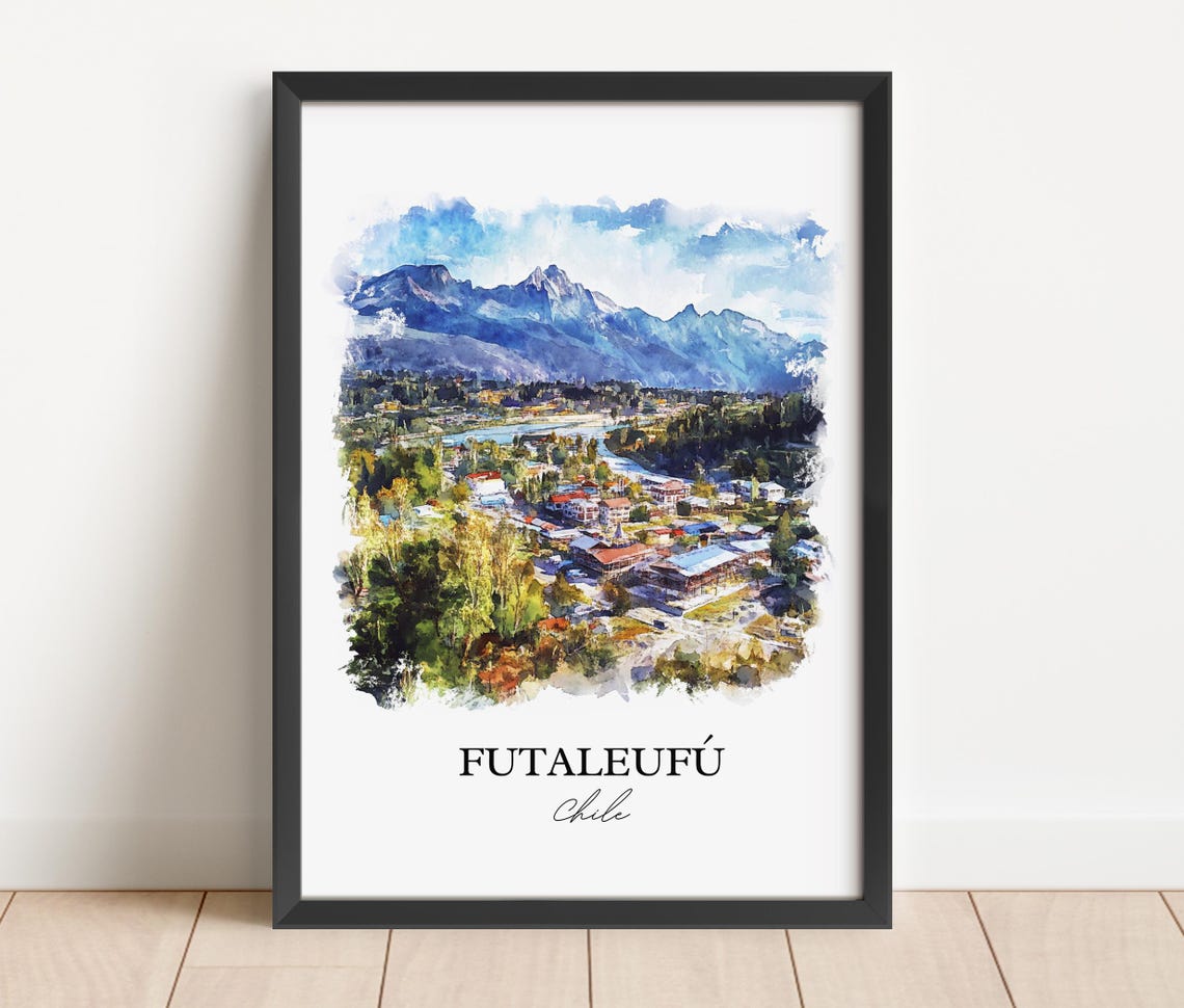 Futaleuf Chile Watercolor Travel Poster - Image 2