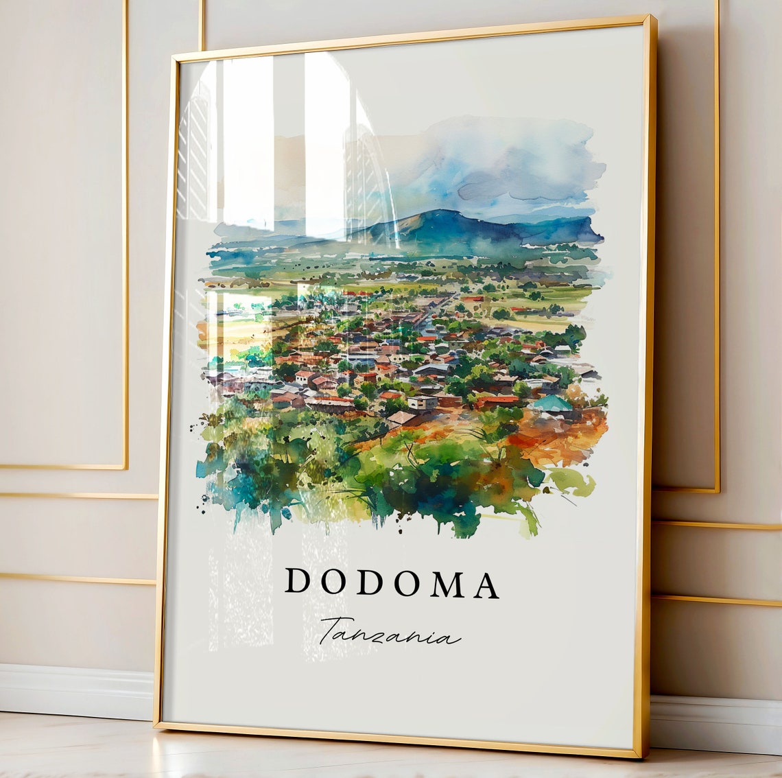 Dodoma Tanzania Wall Art Print Wedding Gift Birthday Present Custom Text Perfect - Image 5