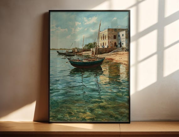 Saint Louis Senegal Watercolor Art Travel Print Artwork Decor Wall