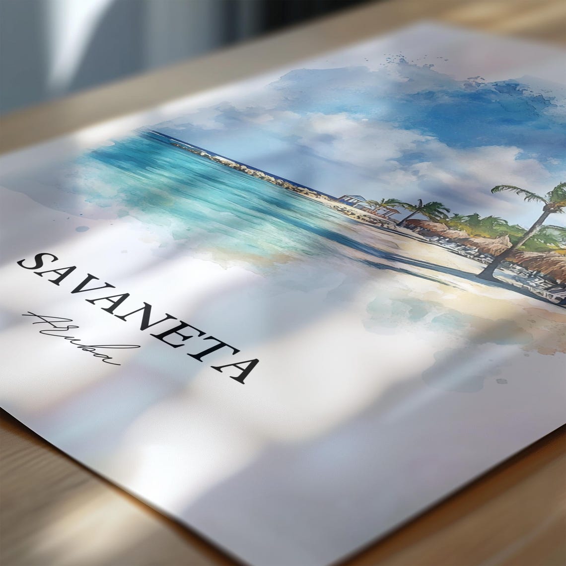 Savaneta Wall Art Aruba Print Watercolor Gift Travel Poster Housewarming - Image 6