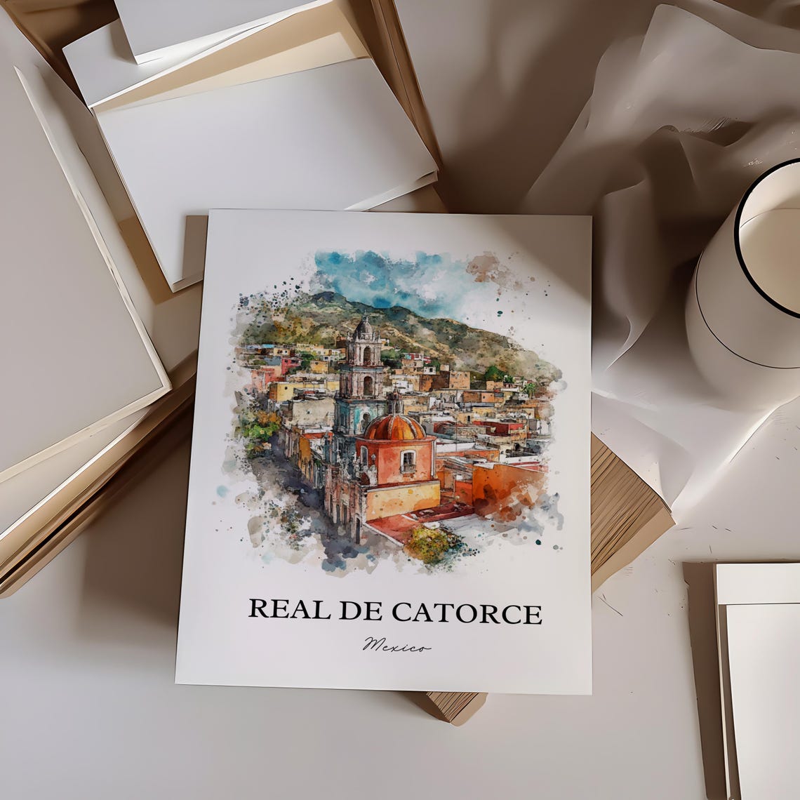 Real De Catorce Wall Art San Luis Potos Print Mexico Watercolor Mx Gift Travel Poster Housewarming - Image 4