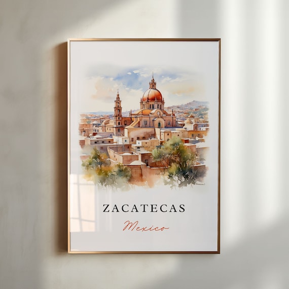 Zacatecas Mx Travel Poster, Custom Text Personalized