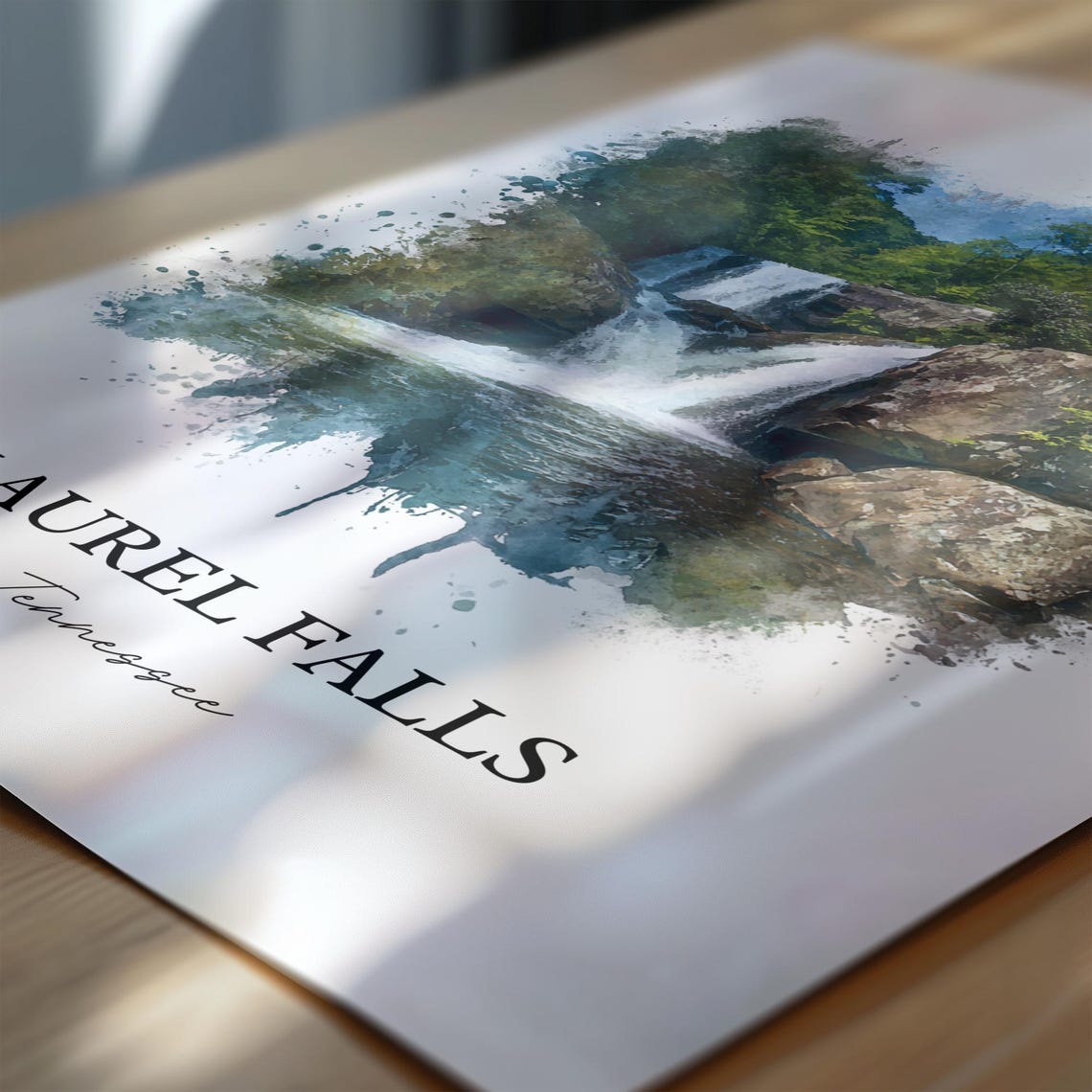 Laurel Falls Tennessee Smoky Mountain Forest Cascade Travel Poster - Image 6