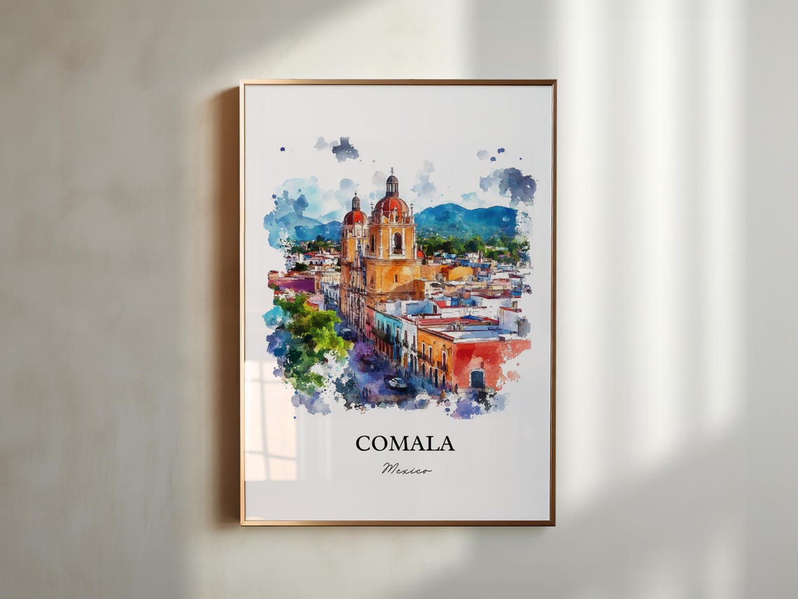 Comala Mexico Wall Art Colima Mx Print Watercolor Gift Travel Poster Housewarming - Image 5