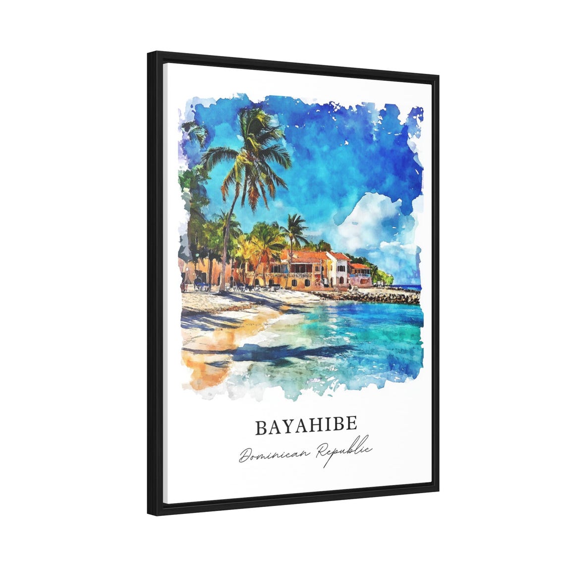 Bayahibe Dominican Republic Beach Palms Watercolor Caribbean Poster - Image 2