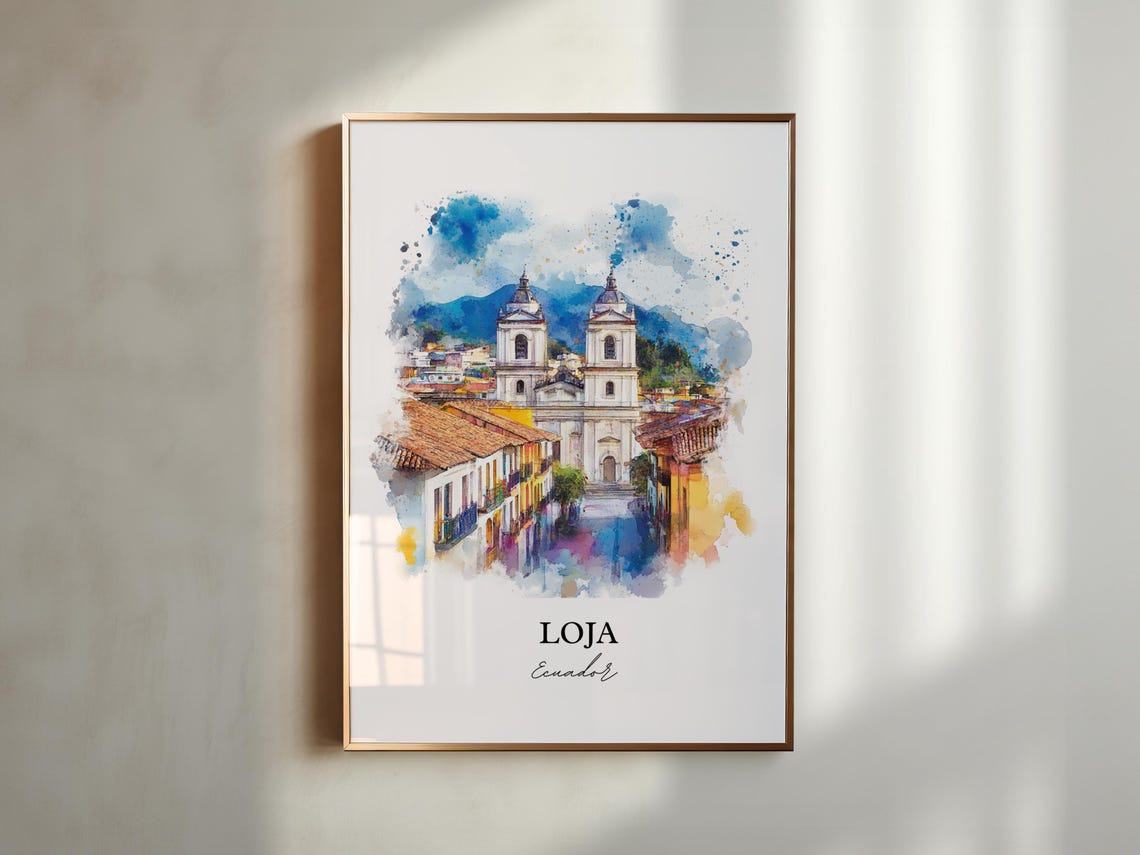 Loja Ecuador Wall Art Cuxibamba Valley Print Watercolor Gift Travel Poster Housewarming - Image 4