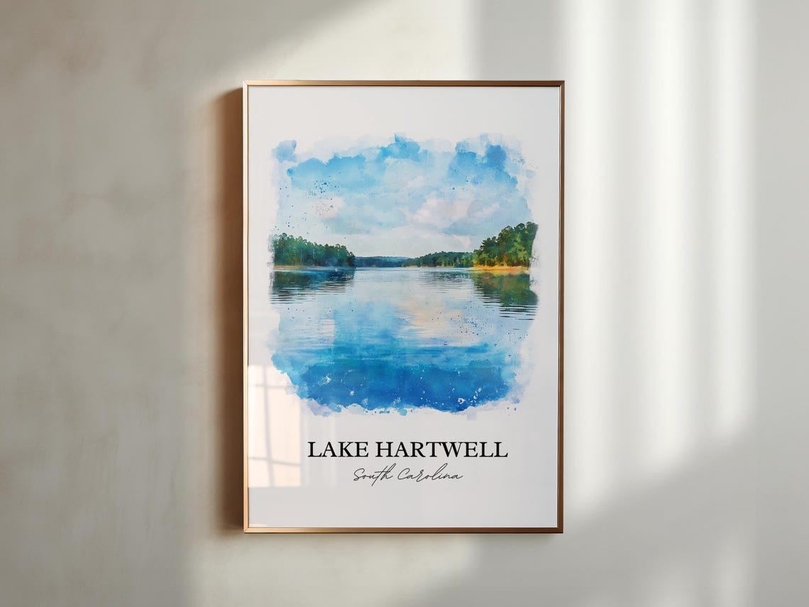 Lake Hartwell South Carolina Tranquil Tree Lined Water Poster - Image 5