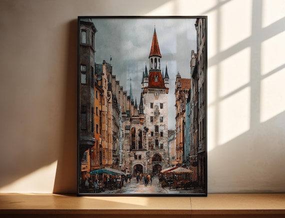 Munich Germany Watercolor Wall Art Print