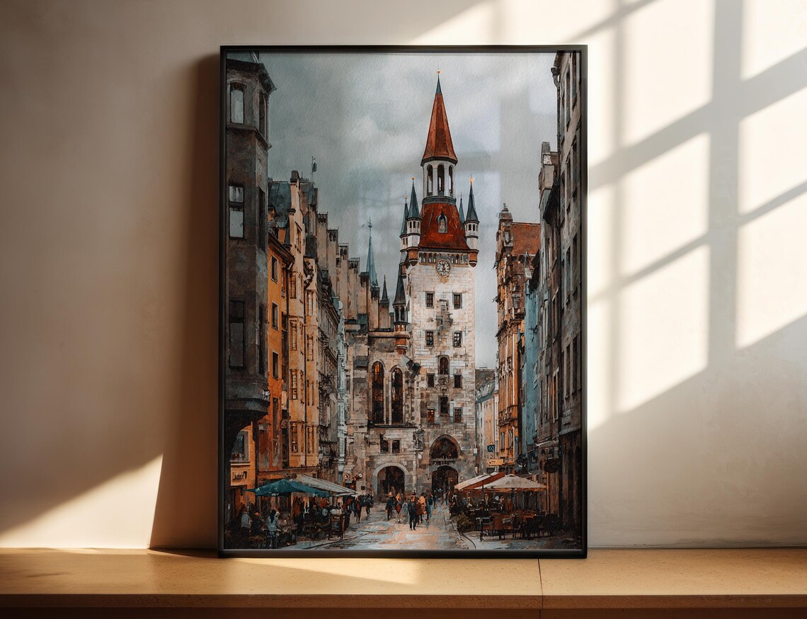 Munich Germany Watercolor Wall Art Print