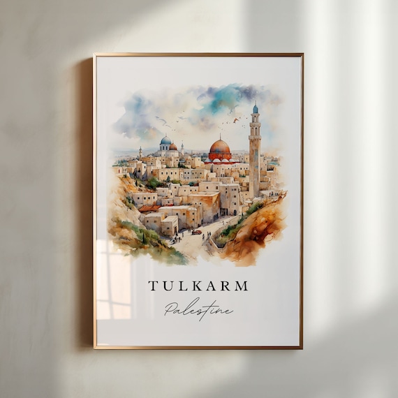 Tulkarm Palestine Wall Art Print, Custom Text