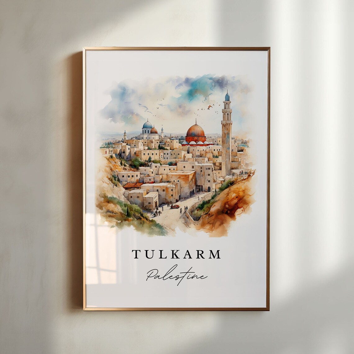 Tulkarm Palestine Wall Art Print, Custom Text