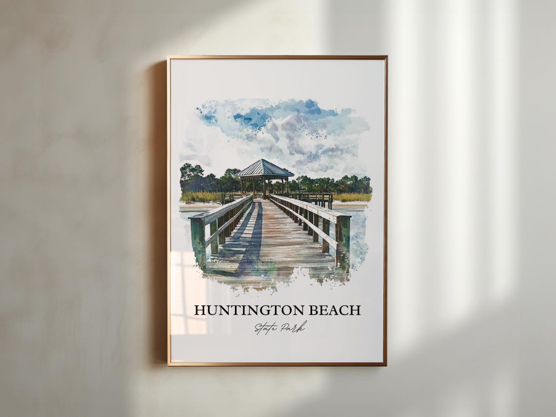 Huntington Beach State Park South Carolina Long Pier Art Poster - Image 3