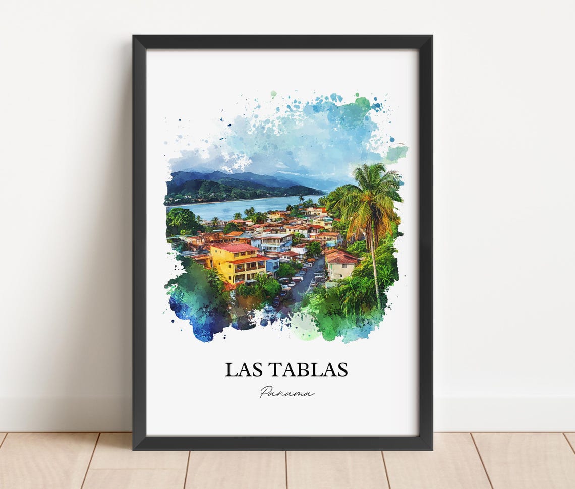 Las Tablas Wall Art Azuero Peninsula Print Panama Watercolor Gift Travel Poster Housewarming - Image 2