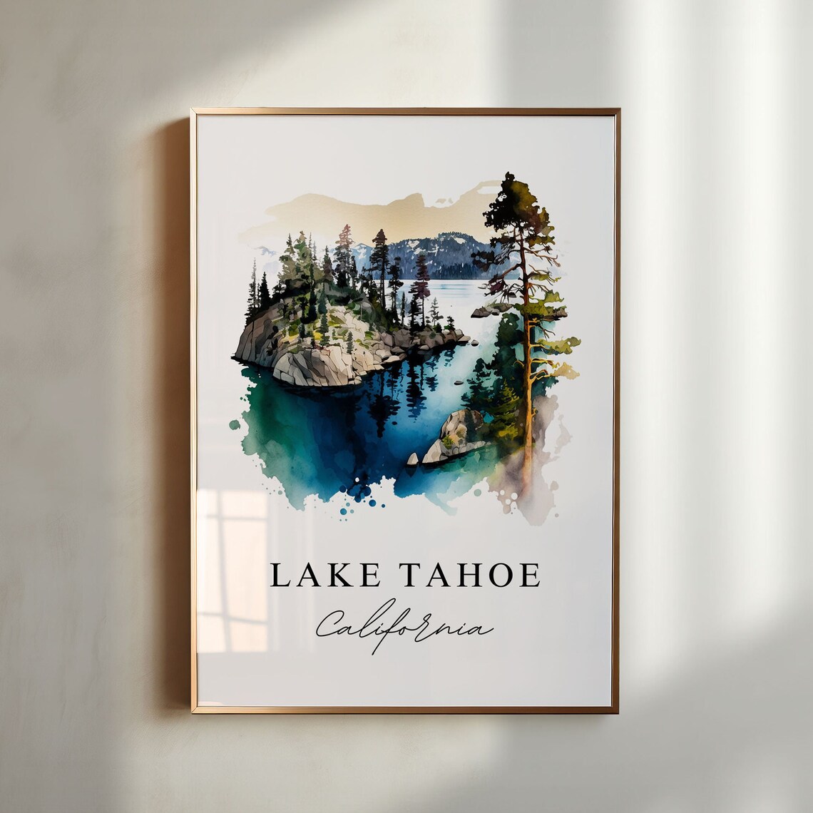 Lake Tahoe California Travel Poster, Custom Text