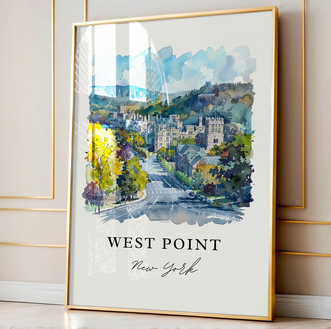West Point New York Military Academy Campus Watercolor Poster - Image 3