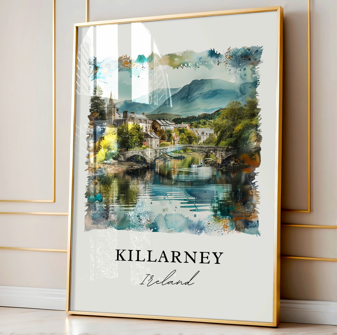 Killarney Ireland Watercolor Travel Poster, Art Print - Image 4