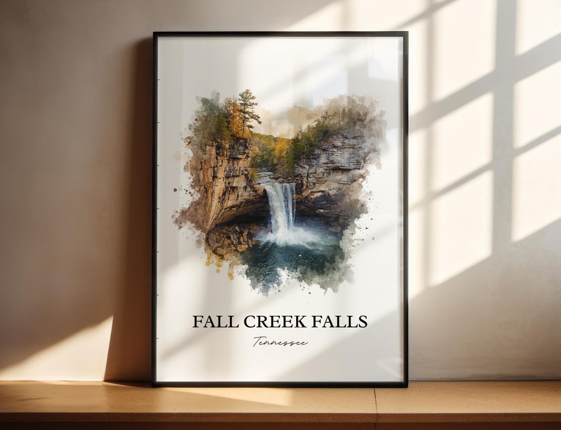 Fall Creek Falls Tennessee State Park Gorge Waterfall Travel Poster