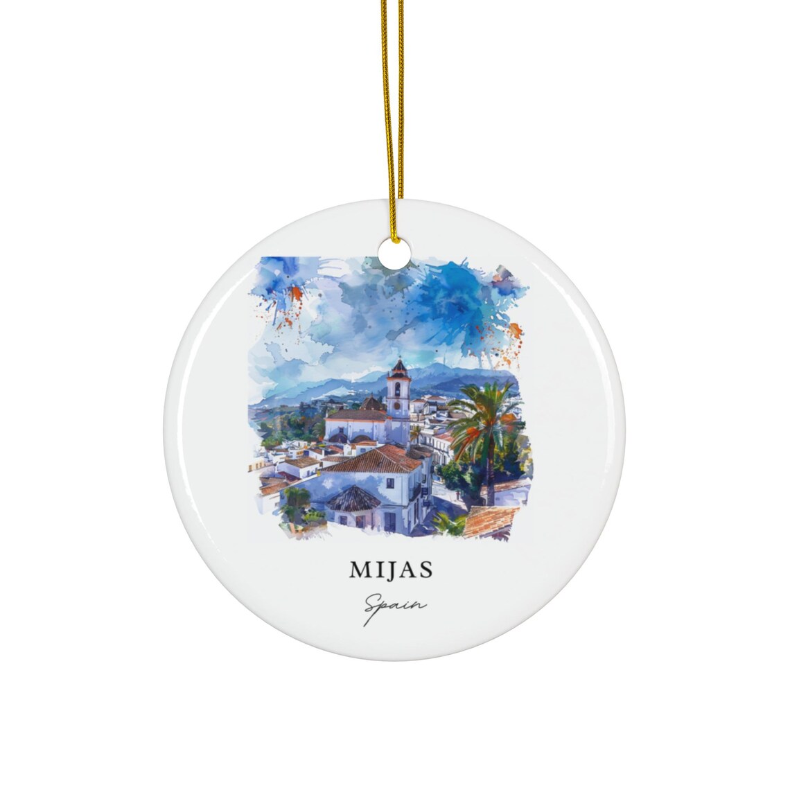 Mijas Spain Christmas Ornament Travel Poster