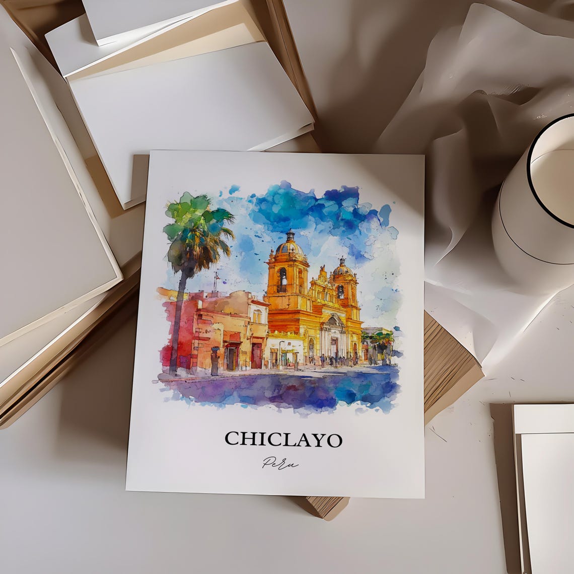 Chiclayo Wall Art Peru Print Watercolor Gift Travel Poster Housewarming - Image 4
