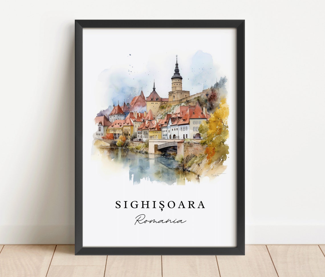 Sighisoara Traditional Travel Poster, Romania